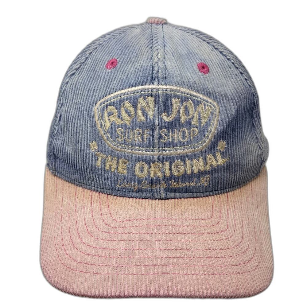 Ron Jon Surf Shop Snapback Hat Blue Pink One Size Corduroy Long Beach Island NJ
